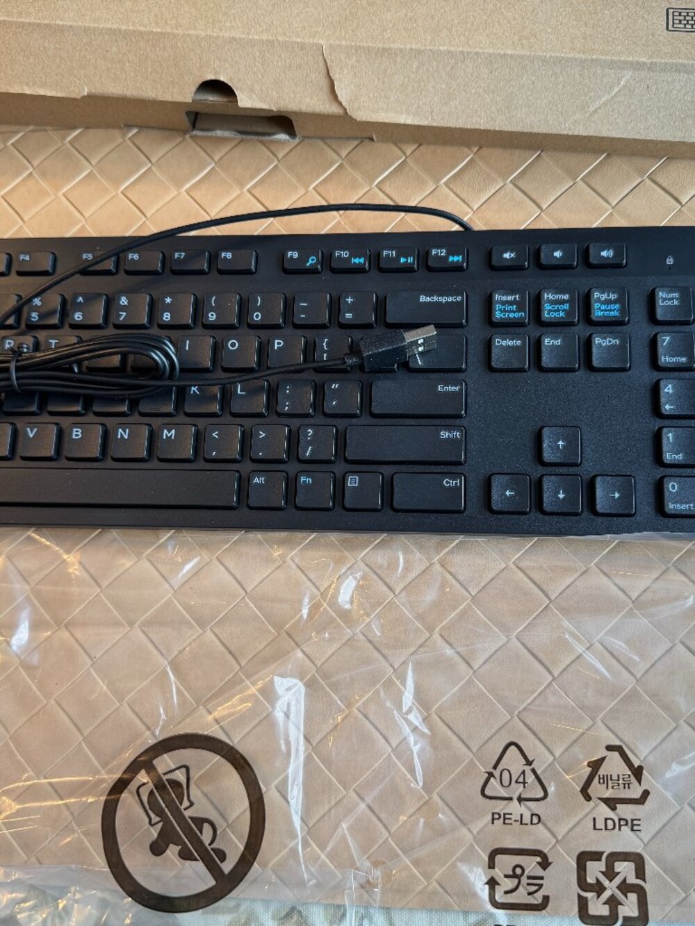 Dell Slim Wired Keyboard KB216-8K-US Black New